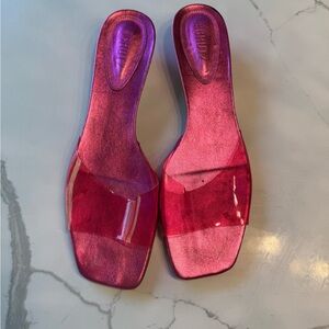SCHUTZ Pink Minimalist Slide Sandals